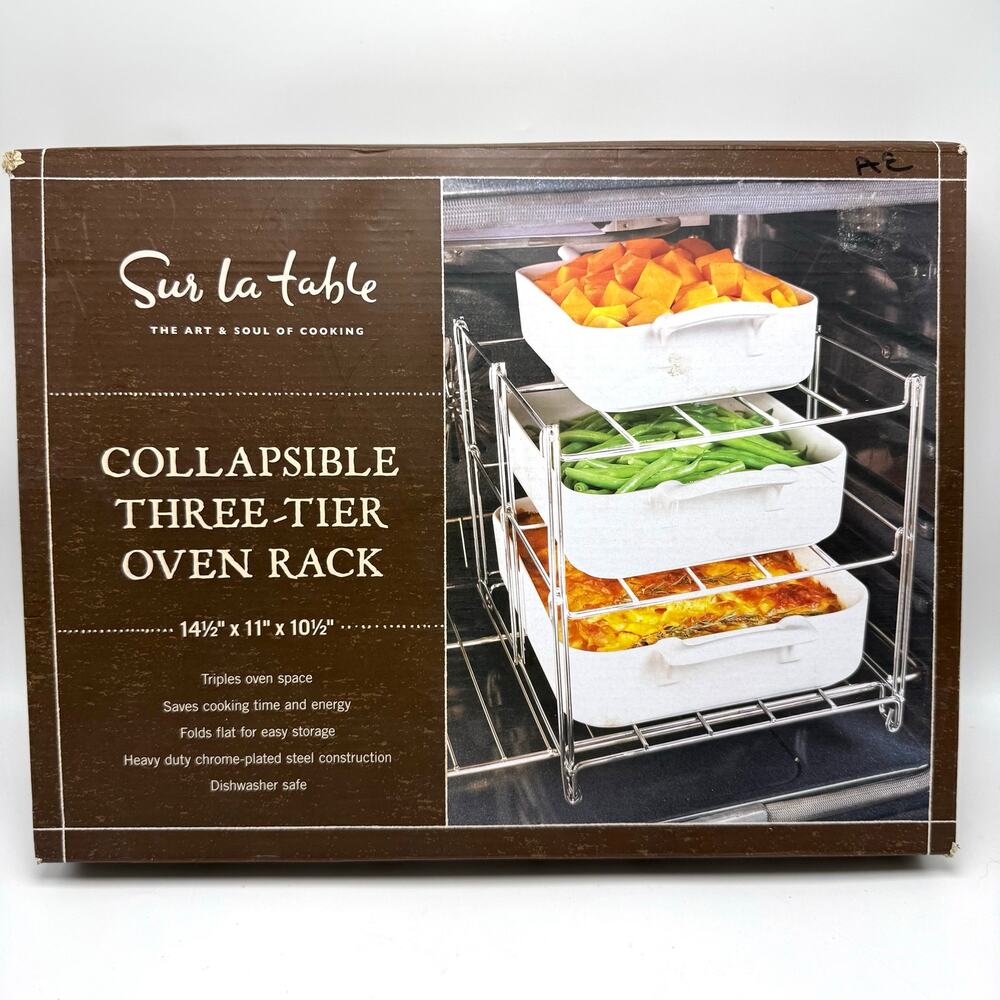 Collapsible Three Tier Oven Rack 14.5 x 11 x 10.5 Holiday Baking Cooling